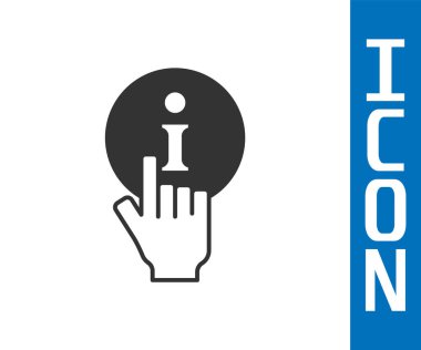 Gri Bilgi simgesi beyaz arkaplanda izole edildi. Vektör.