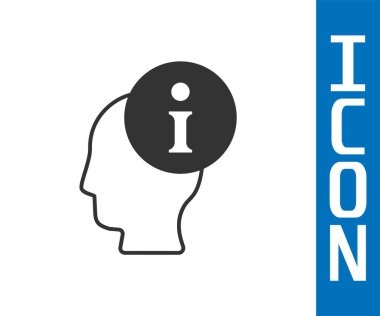 Gri Bilgi simgesi beyaz arkaplanda izole edildi. Vektör.