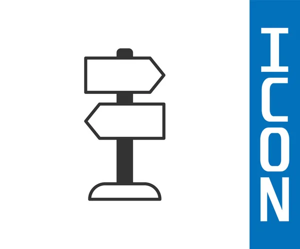 Graues Verkehrszeichen Wegweiser Symbol Isoliert Auf Weißem Hintergrund Zeigersymbol Abgelegenes — Stockvektor
