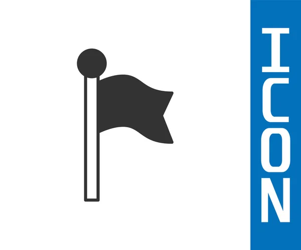 Icône Drapeau Gris Isolé Sur Fond Blanc Marqueur Position Symbole — Image vectorielle