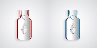 Kağıt kesiği vejetaryen diyet ikonu izole edilmiş kağıt kesimi arka plan. Organik, biyolojik, ekolojik sembol. Vejetaryen, et yok, laktozsuz, sağlıklı, taze ve şiddet içermeyen yiyecekler. Kağıt sanatı tarzı. Vektör.