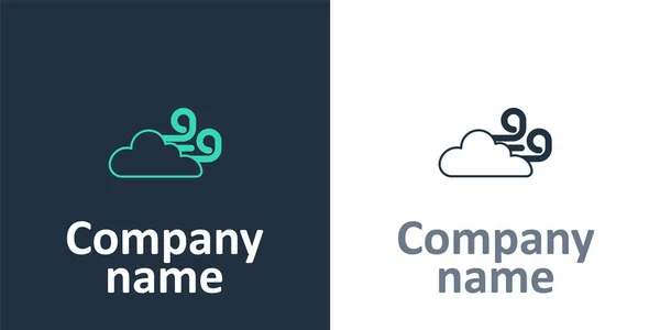 Logotipo Icono Del Tiempo Ventoso Aislado Sobre Fondo Blanco Nube — Vector de stock