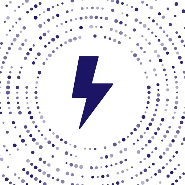 Blue Lightning Bout Pictogram Geïsoleerd Witte Achtergrond Vlambordje Laad Flash — Stockvector
