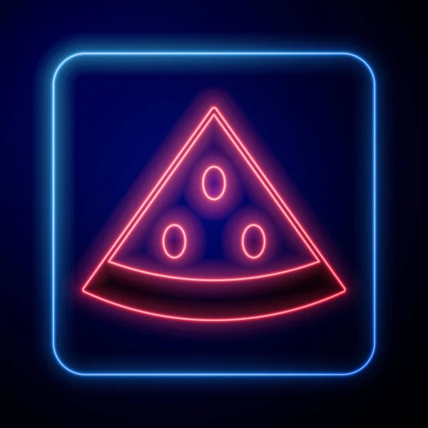 Glowing Neon Watermelon Icon Isolated Glowing Neon Background Vector — Stock Vector