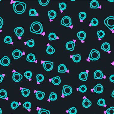 Çizgi Rulet inşaat ikonu siyah arkaplanda izole edilmiş pürüzsüz desen. Mezura ölçüm sembolü. Vektör İllüstrasyonu.