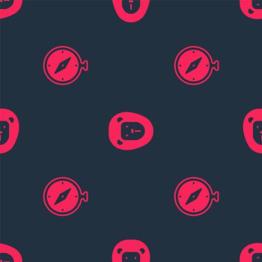 Pusula ve Vahşi Aslan 'ı kusursuz düzene sokun. Vektör