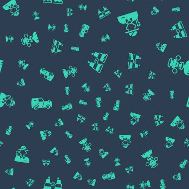 Dürbünü, Hunter 'ı, off-road arabasını ve Afrika kabilesi erkeğini kusursuz bir şekilde ayarla. Vektör