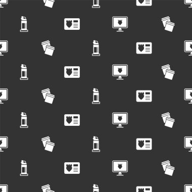 Polis veritabanını, fermuarlı plastik torbayı, biber gazını ve rozet kimlik çantasını kusursuz şekilde ayarla. Vektör