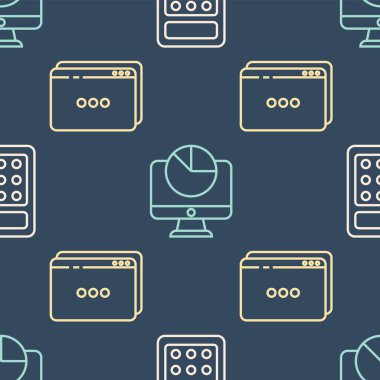 Satır Hesaplayıcısı, Web sitesi şablonu ve bilgisayar monitörünü grafiksiz desen üzerinde ayarla. Vektör.