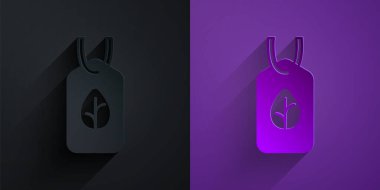 Kağıt kesiği vejetaryen diyet ikonu izole edilmiş kağıt kesimi arka plan. Organik, biyolojik, ekolojik sembol. Vejetaryen, et yok, laktozsuz, sağlıklı, taze ve şiddet içermeyen yiyecekler. Kağıt sanatı tarzı. Vektör.