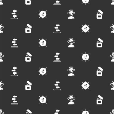 Afrika kabilesinden erkek, Aydınlık, Trafik levhası ve Güneş 'i sorunsuz bir şekilde ayarlayın. Vektör