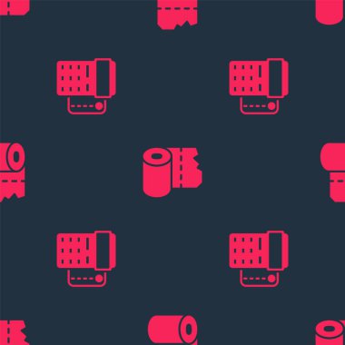 POS terminalini kredi kartı ve tuvalet kağıdıyla kusursuz bir şablona ayarlayın. Vektör