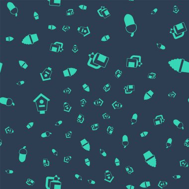 Gübre, meşe palamudu, kuş yuvası ve kaktüs peyotasını dikişsiz desenli tencereye koyun. Vektör