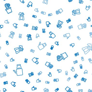 Hattı kurun, su bidonu, kaktüs peyote tenceresi ve bitki kusursuz desen üzerinde dursun. Vektör