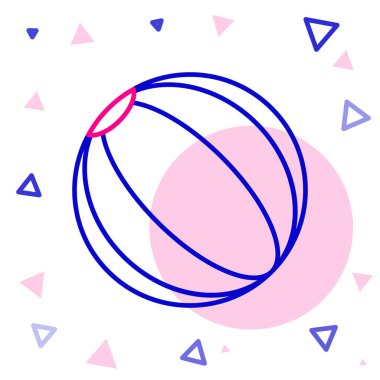 Line Beach top ikonu beyaz arkaplanda izole edildi. Renkli taslak konsepti. Vektör İllüstrasyonu.