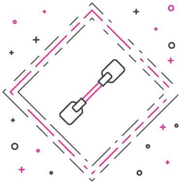 Line Paddle simgesi beyaz arkaplanda izole edildi. Kürek çekin. Renkli taslak konsepti. Vektör İllüstrasyonu.