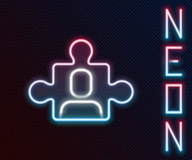 Parlayan neon hattı Proje taban simgesi siyah arkaplanda izole edildi. İş analizi ve planlama, danışmanlık, takım çalışması, proje yönetimi. Renkli taslak konsepti. Vektör.