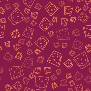 Kahverengi çizgi çizgili rom ikonu kırmızı arka planda izole edilmiş kusursuz desen. Vektör.