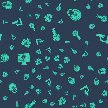 Genetik olarak değiştirilmiş turuncu, mühendislik modifikasyonu ve mikroskobu kusursuz desene ayarlayın. Vektör.