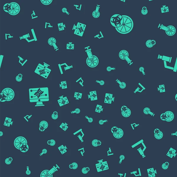 Genetik olarak değiştirilmiş turuncu, mühendislik modifikasyonu ve mikroskobu kusursuz desene ayarlayın. Vektör.