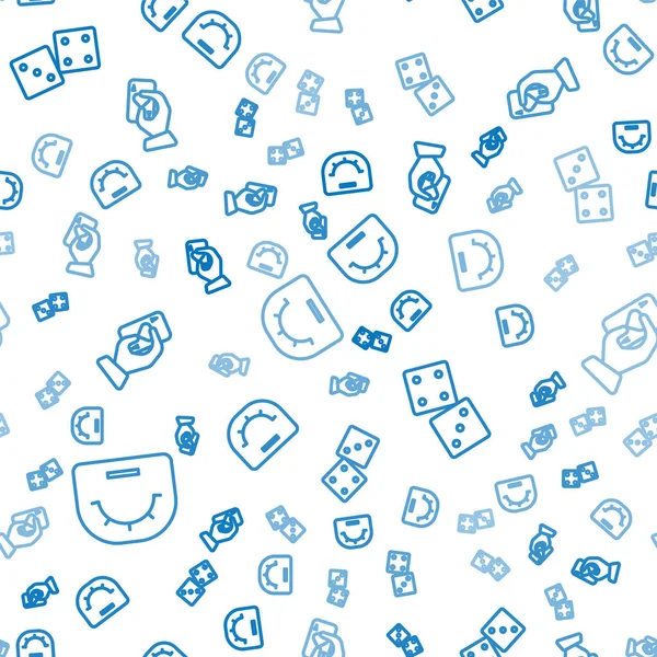 Poker masası, zar oyunu ve el oyunu kartlarını pürüzsüz bir şablona ayarlayın. Vektör.