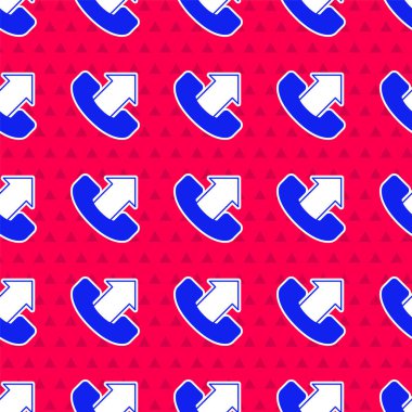 Mavi Telefon 24 saat boyunca kırmızı arka planda izole edilmiş ikon ikonu. Tüm gün müşteri destek merkezi. Tam zamanlı çağrı servisi. Vektör.