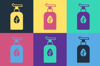 Pop Art Organik Kozmetik ikonu pop sanatının arka planını izole etti. Vücut bakım ürünleri. Vektör.