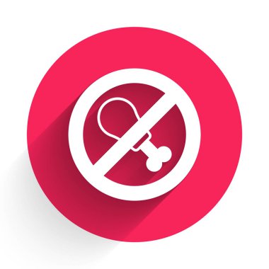 Beyaz et simgesi yok. Beyaz arka plan izole edilmiş. Fast food yasak - vejetaryen yiyecekler. Kırmızı daire düğmesi. Vektör.