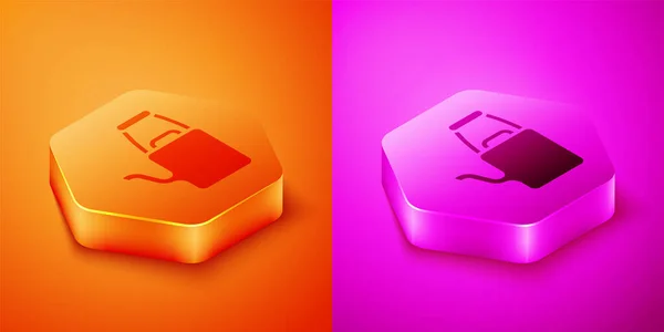 Isometrische Gießkannen Ikone Isoliert Auf Orangefarbenem Und Rosa Hintergrund Bewässerungssymbol — Stockvektor