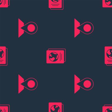 Konum ve Pasaport 'u kusursuz desene ayarla. Vektör