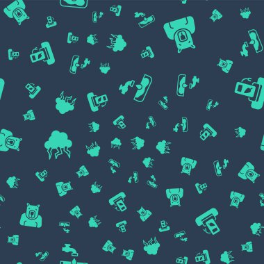 Su problemini ayarla, kutup ayısı başı, fırtına ve benzin istasyonu sorunsuz çalışıyor. Vektör