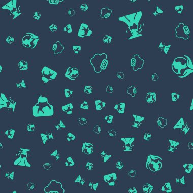 Karbondioksit salınımını buluta, volkan patlamasını lavlara, ormansızlaşmaya ve Dünya 'yı düz bir şekilde tutan ele ayarlayın. Vektör