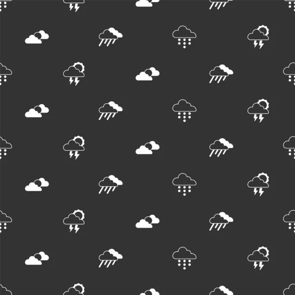 Set Cloud Rain Storm Sun Cloud Weather Seamless Pattern Vector — Stock Vector