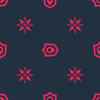 Rüzgar gülü ve konum kalkanını kusursuz desene ayarlayın. Vektör