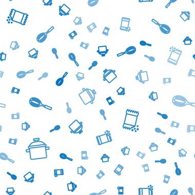 Çizgiyi aşma kabı, bir paket biber ve mutfak çırpıcısını pürüzsüz desene ayarlayın. Vektör