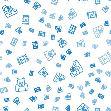 Kutup ayısı başı, atık su ve varil yağını kusursuz desene ayarlayın. Vektör