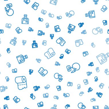 Tuvalet kâğıdı rulosunu ayarla. Fiyat etiketli süpermarket ürünleri ve Seller 'ın kusursuz bir düzeni var. Vektör