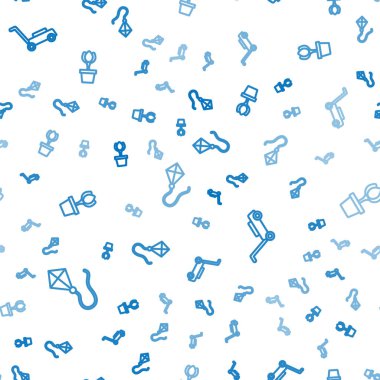 Kite hattını, çim biçme makinesini ve çiçek lalesini pürüzsüz bir kalıba sokun. Vektör