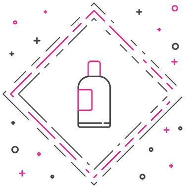 Beyaz arka planda izole edilmiş bir şampuan ikonu çizgisi. Renkli taslak konsepti. Vektör İllüstrasyonu.