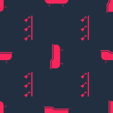 Yol ışıklarını, lambaları ve küveti pürüzsüz desene ayarlayın. Vektör.