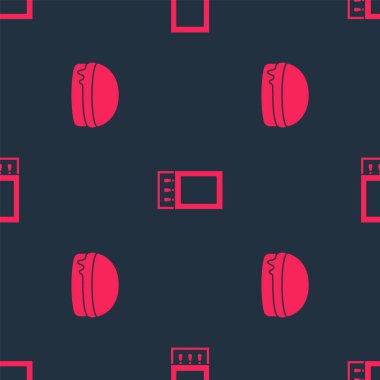 Hamburger ve kibrit kutusunu ve kibritleri kusursuz desene ayarlayın. Vektör