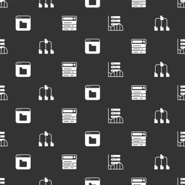 Sunucu, Veri, Web Sunucu, Dizin ağacı, Tarayıcı dosyaları ve Arama motorunu pürüzsüz desen üzerine ayarla. Vektör