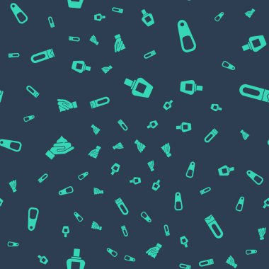 Parfüm, ayak için sünger, krem losyon kozmetik tüpü ve kusursuz desenli bir şişe şampuan. Vektör