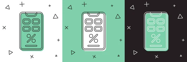 Réglez Pourcentage Réduction Icône Téléphone Mobile Isolé Sur Fond Blanc — Image vectorielle