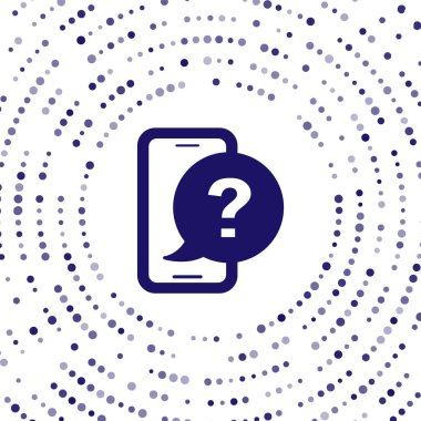 Mavi Telefon, beyaz arkaplanda 24 saat boyunca izole edilmiş destek ikonu. Tüm gün müşteri destek merkezi. Tam zamanlı çağrı servisi. Soyut çember rastgele noktalar. Vektör.