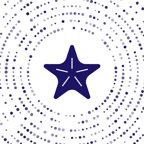 Icono Estrella Mar Azul Aislado Sobre Fondo Blanco Puntos Aleatorios — Vector de stock