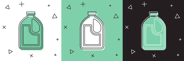 Set Botella Plástico Para Detergente Lavandería Lejía Líquido Lavavajillas Otro — Vector de stock