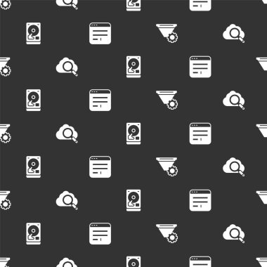 Filtre ayarını, Arama Bulutu hesaplamasını, Sabit disk sürücüsü HDD ve Tarayıcı penceresini pürüzsüz desen üzerine ayarla. Vektör