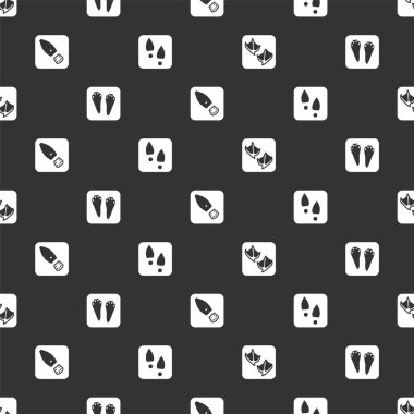 Martı pençesi ayak izi, tavşan ve tavşan, insan ayak izi ayakkabısı ve kusursuz desen. Vektör