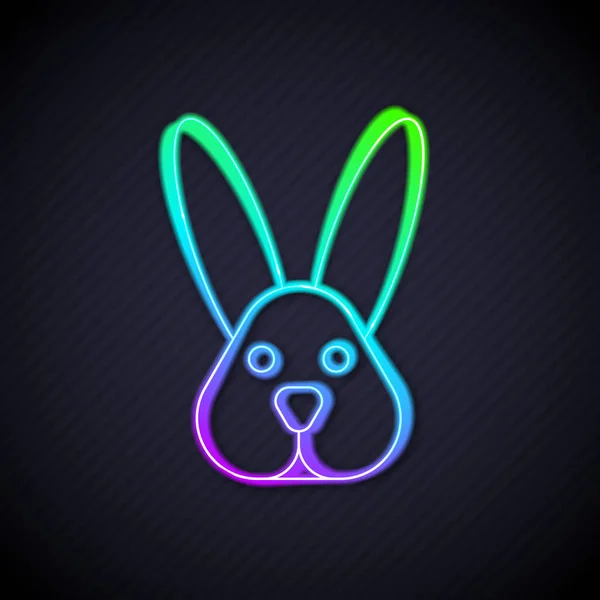 Glowing Neon Line Animal Cruelty Free Rabbit Icon Isolated Glowing — Stock Vector